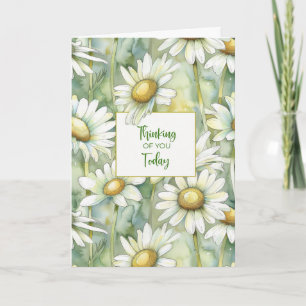 Thinking of You Today Soft Watercolor Daisies Card