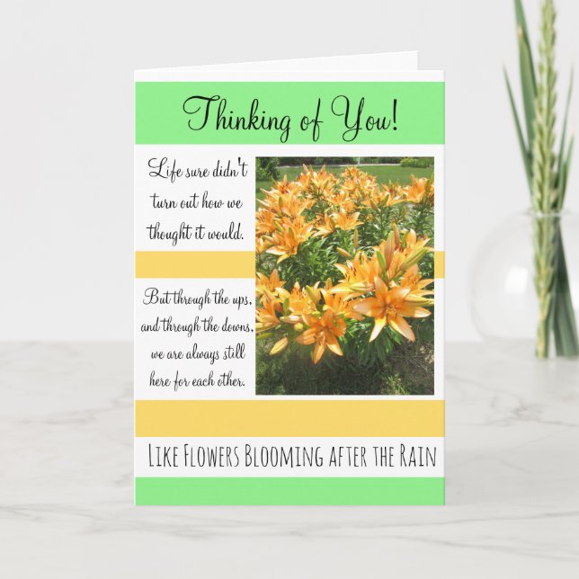 Thinking of You, Tough Times Encouragement Card (Front)