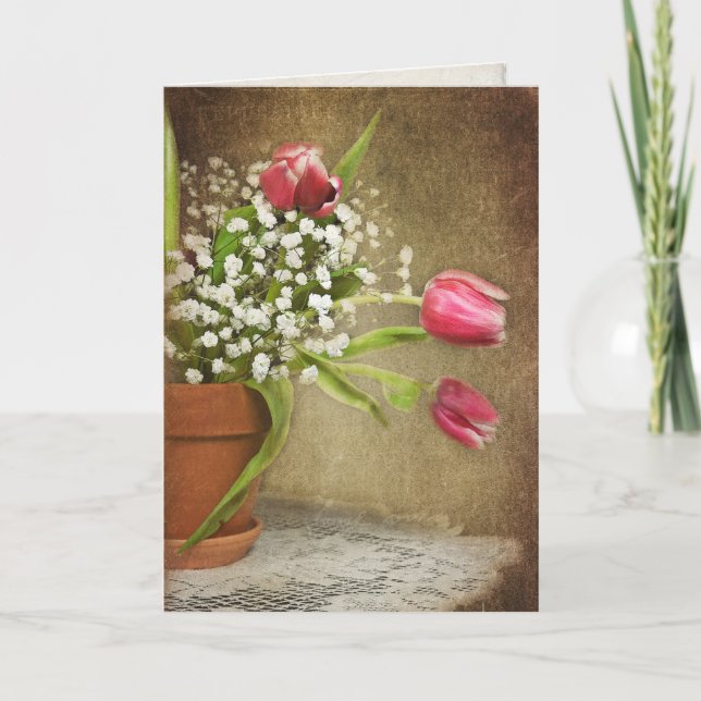 Thinking of You Tulip Bouquet Card (Front)