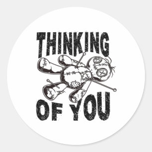 Thinking Of You Voodoo Doll Funny Halloween 2024 Classic Round Sticker