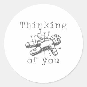 Thinking Of You Voodoo Doll Funny Halloween 2024  Classic Round Sticker
