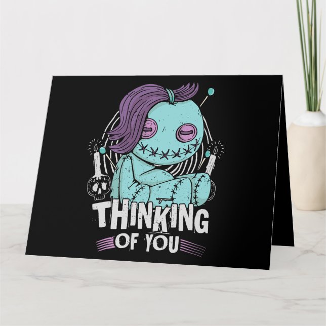 Thinking Of You Voodoo Dolls Cute And Creepy For M Card (Front)