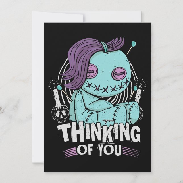 Thinking Of You Voodoo Dolls Cute And Creepy For M Invitation (Front)