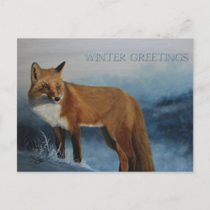 Thinking Of You Winter Fox Postcard