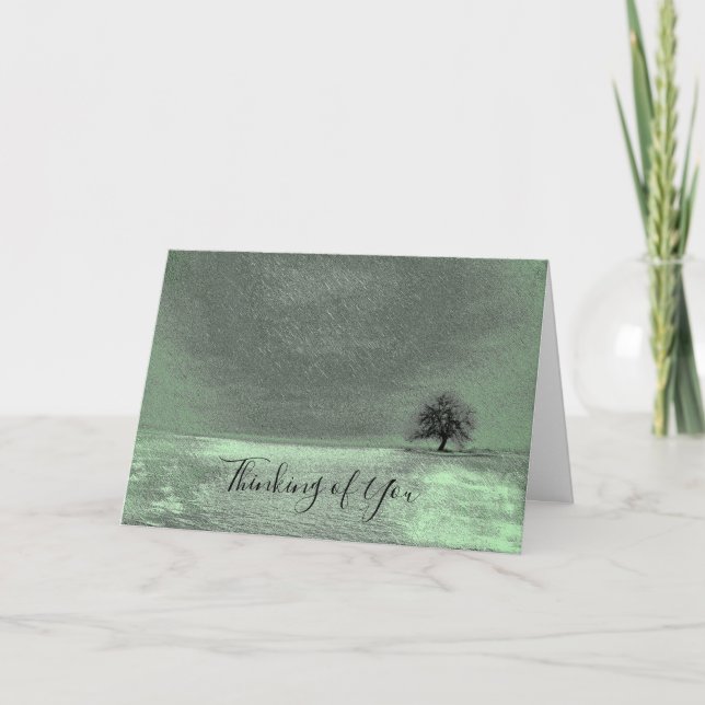 Thinking of You with a lonely tree Card (Front)