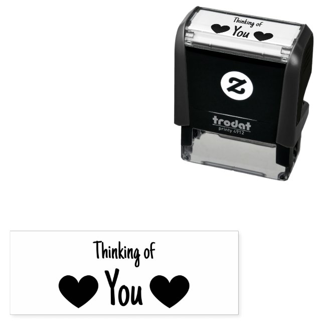 Thinking of You with Cute Hearts Self-inking Stamp (In Situ)