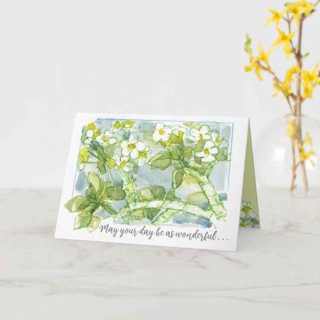 Thinking of You Wonderful Day Spring Flowers Card (Yellow Flower)