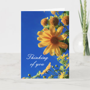 Thinking of You Yellow Flowers Modern Sympathy Card