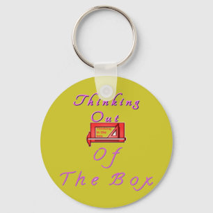 Thinking out of the box. keychain