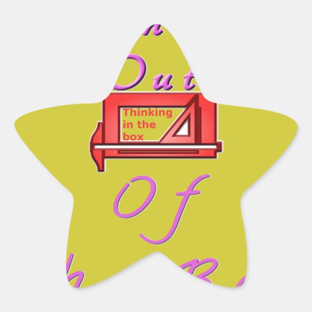 Thinking out of the box. star sticker (Front)