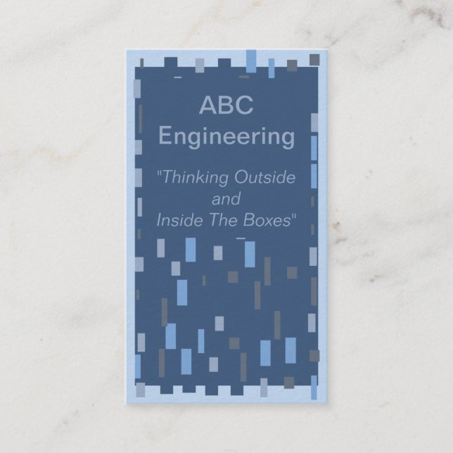 Thinking Outside The Box Modern Blue Business Card (Front)