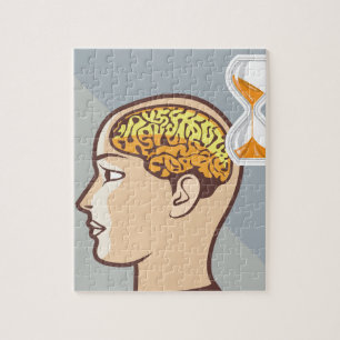 Thinking Process Brain and Sand Clock Jigsaw Puzzle