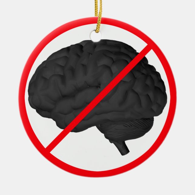 Thinking Prohibited! Ceramic Ornament (Front)