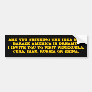 Thinking the idea of a Barack Amer... - Customized Bumper Sticker