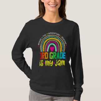 Third 3rd Grade Is My Jam Back To School Rainbow T-Shirt