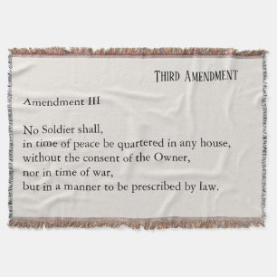Third Amendment Constitution Protest Throw Blanket