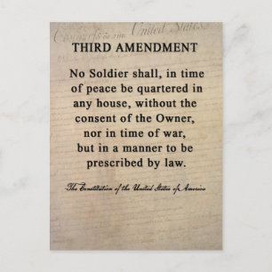 Third Amendment Postcards