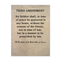 Third Amendment Postcards