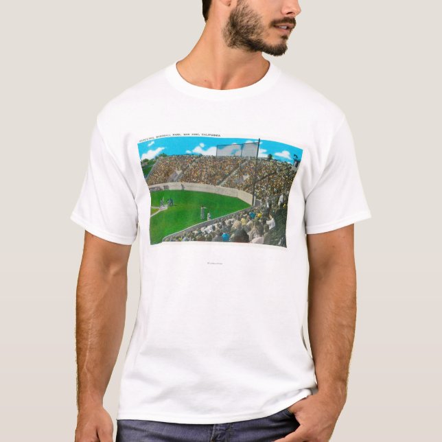 Third Base Line View of Municipal Baseball T-Shirt (Front)