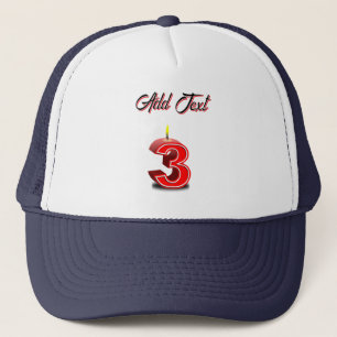 Third Birthday Cheerful Family Celebration-Cap Fit Trucker Hat