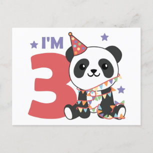 Third Birthday Panda For Children 3 Years Postcard