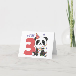 Third Birthday Panda For Children 3 Years Thank Yo You Card