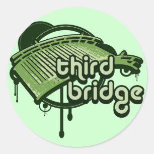 third bridge. green&forest. classic round sticker