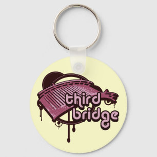 third bridge. pink&maroon. keychain