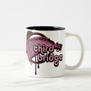 third bridge. pink&maroon. Two-Tone coffee mug