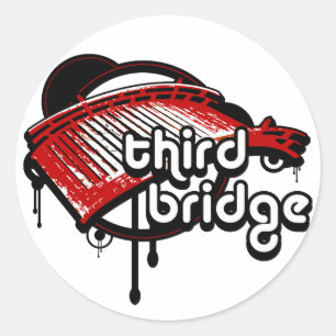 third bridge. red&black. classic round sticker