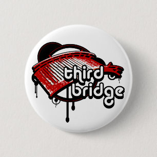 third bridge. white&red. 2 inch round button