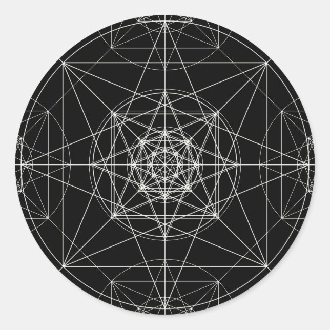 Third Dimensional Sacred Geometry Classic Round Sticker (Front)