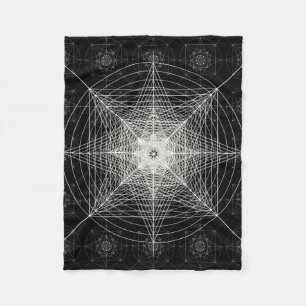 Third Dimensional Sacred Geometry Fleece Blanket