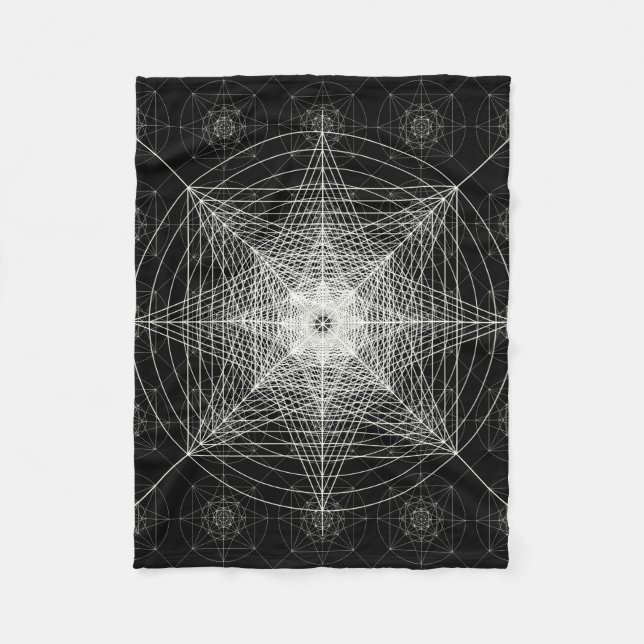 Third Dimensional Sacred Geometry Fleece Blanket (Front)