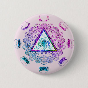 Third Eye All Seeing Eye Coffee Cup 2 Inch Round Button