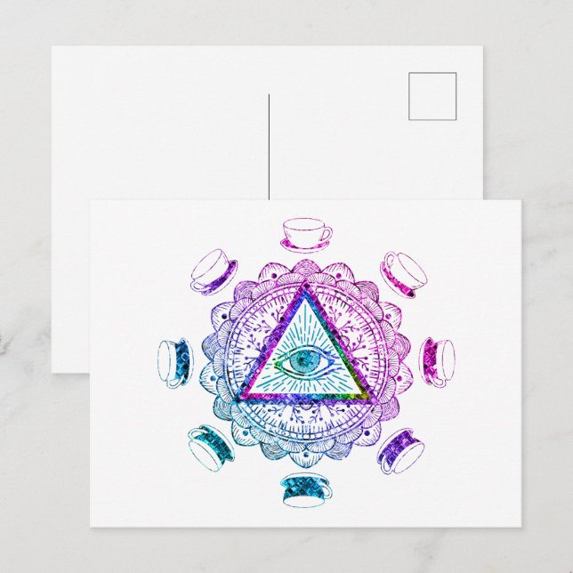 Third Eye All Seeing Eye Coffee Cup Postcard (Front/Back)