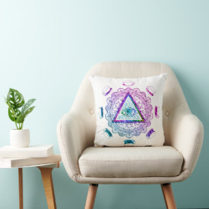 Third Eye All Seeing Eye Coffee Cup Throw Pillow