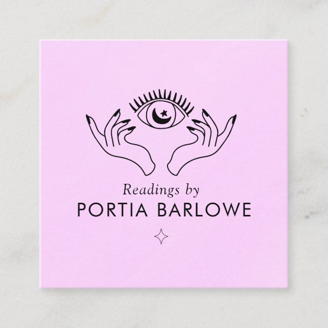 Third Eye and Hands Psychic Medium Square Business Square Business Card (Front)