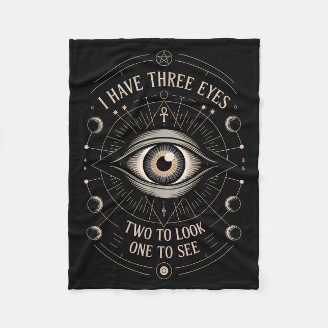 Third Eye Mystic Quote Symbol Gift Sritual Occult  Fleece Blanket (Front)