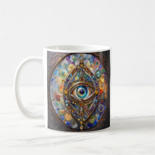 Third Eye on Stained Glass and Bronze Coffee Mug