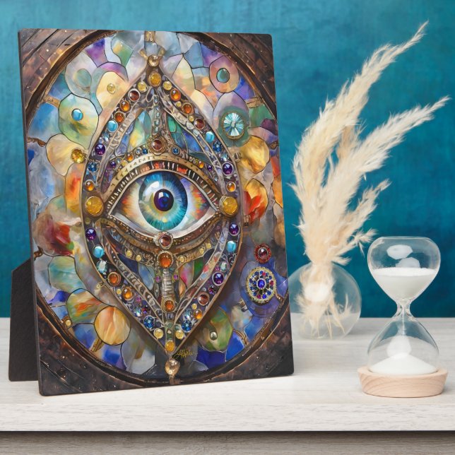 Third Eye on Stained Glass and Bronze Plaque (Side)