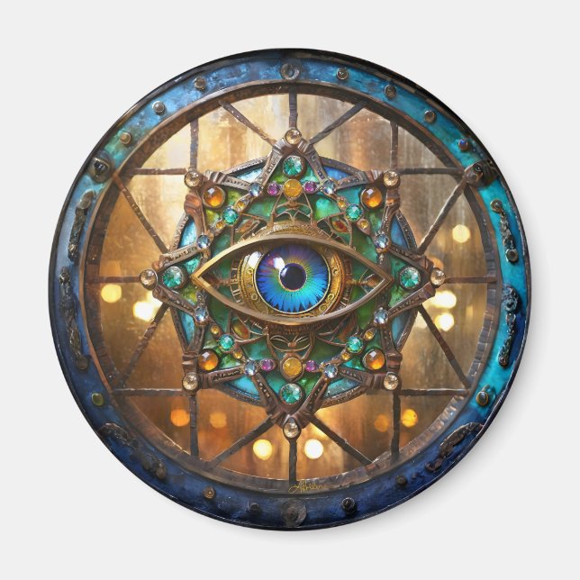 Third Eye Rustic Porthole Window Magnet (Front)