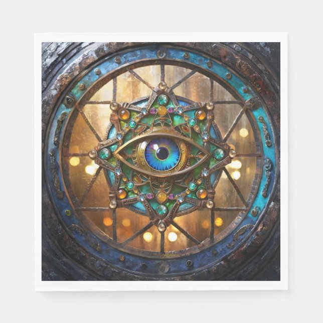 Third Eye Rustic Porthole Window Napkin (Front)