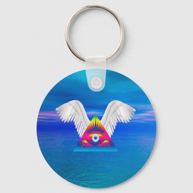 Third Eye with Wings Keychain (Front)