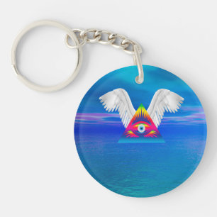 Third Eye with Wings Keychain