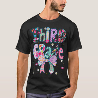 Third Grade 3Rd Coquette Floral Cute First Day T-Shirt
