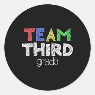 Third Grade 3rd Grade Back To School Classic Round Sticker