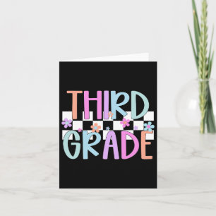 Third Grade Back To School 3rd Grade Floral Teache Card