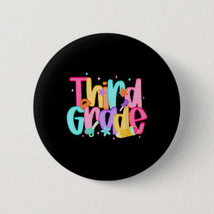 Third Grade Back To School 3rd Grade Squad Teacher 2 Inch Round Button