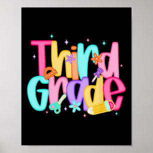 Third Grade Back To School 3rd Grade Squad Teacher Poster